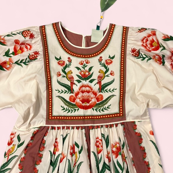 Farm Rio Embroidered Floral Midi Dress – NWT | Size M - Picture 3 of 6